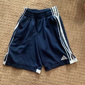 Adidas size 8 boys shorts blue and white